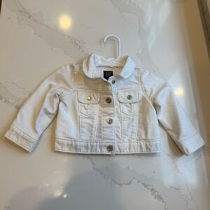 Baby Gap white denim jacket girls EUC 6-12 months